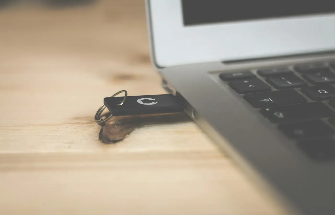 Laptop USB-C port closeup