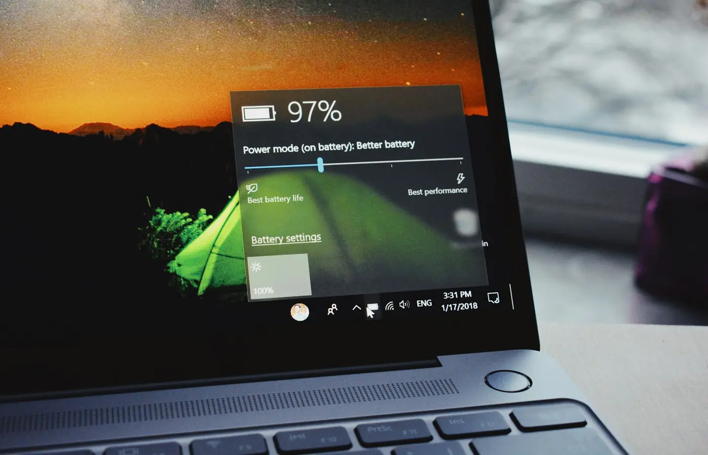 Laptop battery health settings screen