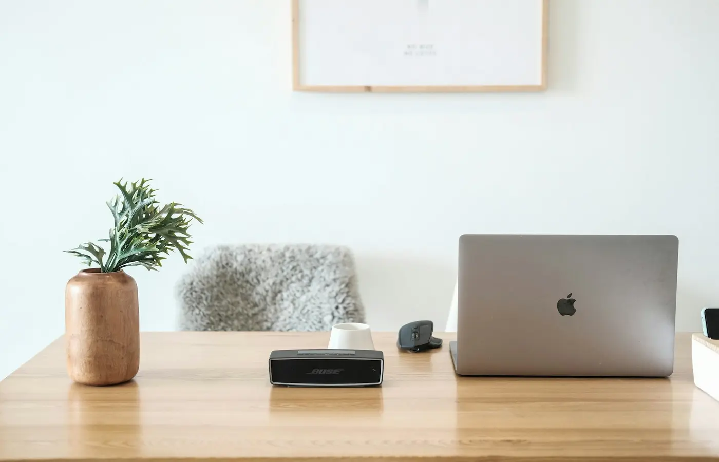 Laptop and Wi-Fi router in a home office